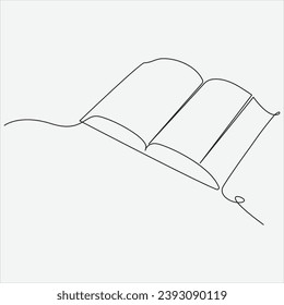 Continuous line hand drawing vector illustration book art