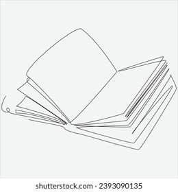 Continuous line hand drawing vector illustration book art