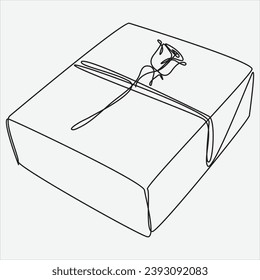 Continuous line hand drawing vector illustration box artContinuous line hand drawing vector illustration box art