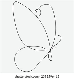 Continuous line hand drawing vector illustration butterfly art
