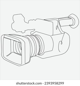 Continuous line hand drawing vector illustration Camera art 