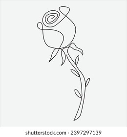 Continuous line hand drawing vector illustration rose flower.
One line Continuous Vector drawing art.
Perfect for Wall Art Posters, Home Decor, t-shirt Print or Mobile Case
