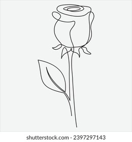 Continuous line hand drawing vector illustration rose flower.
One line Continuous Vector drawing art.
Perfect for Wall Art Posters, Home Decor, t-shirt Print or Mobile Case