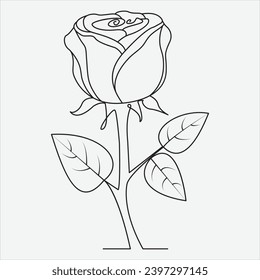 Continuous line hand drawing vector illustration rose flower.
One line Continuous Vector drawing art.
Perfect for Wall Art Posters, Home Decor, t-shirt Print or Mobile Case