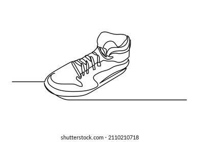 continuous line hand drawn shoes