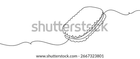 Continuous line hand drawn vector illustration of cracker isolated on transparent background.
