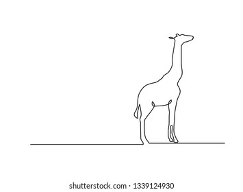 continuous line hand of giraffe vector