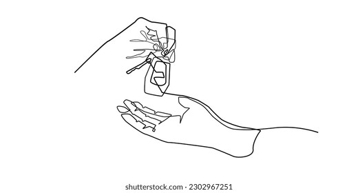 continuous line hand giving car keys.single line car key handover isolated white background.car sale and purchase,car key handover,car rental,