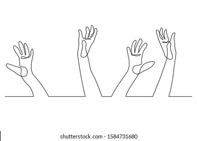 Continuous line hand pray for prayer design style hand drawn vector illustration