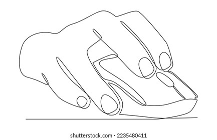 Continuous line of hand use computer mouse