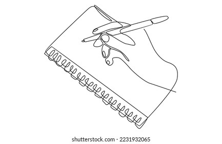 continuous line of hand writing on paper