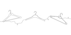 Continuous Line Hangers Illustration. One Line Minimal Drawing Design