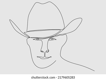 
continuous line of hat man vector illustration