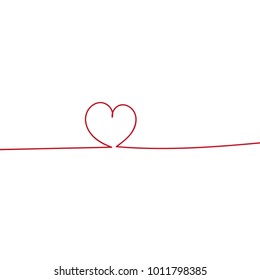 Continuous Line Heart Drawing. Minimalist Design.