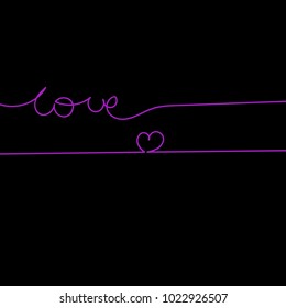 Continuous line heart drawing. Minimalist design.