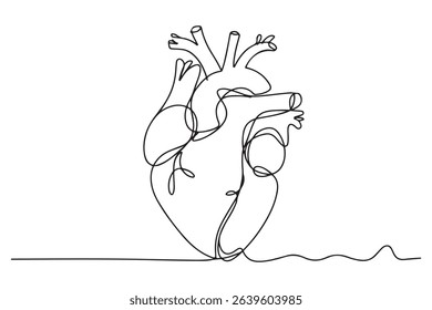 Continuous line heart drawing simple hand drawn art
