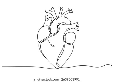 Continuous line heart drawing simple hand drawn art
