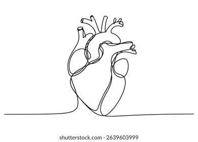 Continuous line heart drawing simple hand drawn art
