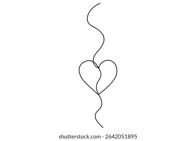 Continuous line heart drawing simple hand drawn art
