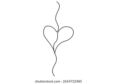 Dibujo de corazón de línea continua arte dibujado a mano simple
