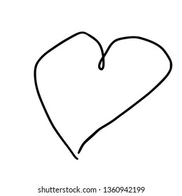 Continuous line heart. One line drawing. Heart isolated on white. Minimalistic style. Continuous vector line