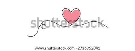Continuous Line Heart Symbol of Love and Romance. Minimal Continuous Line Heart Love Concept. Single Continuous Line Heart Love Concept. love, emotion, affection, romance.