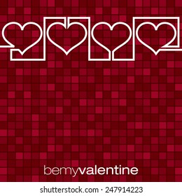 Continuous line heart Valentine's Day card in vector format.