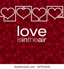 Continuous line heart Valentine's Day card in vector format.