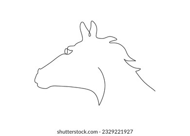  continuous line horse head vector illustration