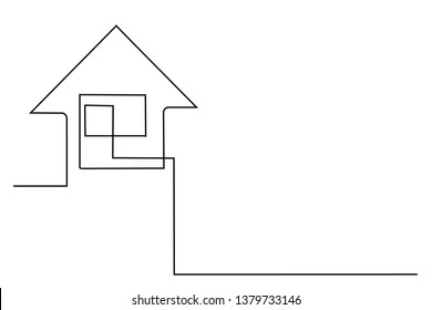 continuous line house in the form of an arrow. The concept of growth and acquisition of their housing