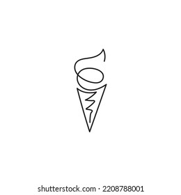 Kontinuierliches Eis. ein minimalistisches Eiscreme-Logo, Vektorsymbol