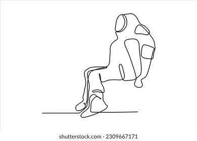  continuous line illustration of an astronaut