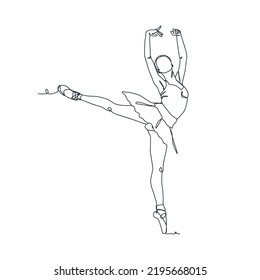 ilustración de línea continua del bailarín de ballet