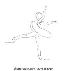 continuous line illustration of ballet dancer