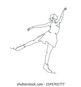continuous line illustration of ballet dancer