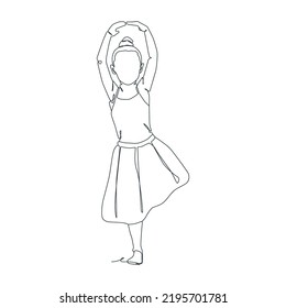 continuous line illustration of ballet dancer