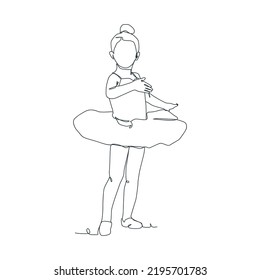 continuous line illustration of ballet dancer