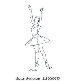 continuous line illustration of ballet dancer