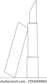 continuous line illustration of beauty tools