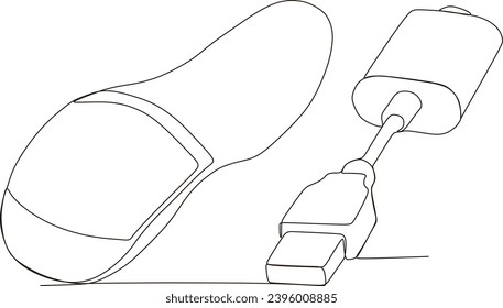 continuous line illustration of beauty tools