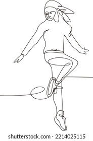 continuous line illustration design people exercising