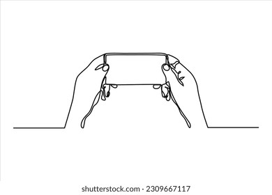  ilustración de línea continua del gadget de mano sujeta
