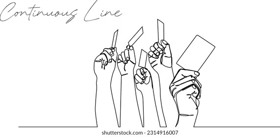  ilustración de línea continua de una mano sosteniendo una tarjeta