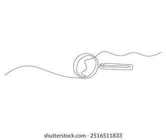 Continuous line illustration of magnifying glass. Continuous line drawing of magnifying glass lens
