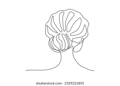 continuous line illustration woman posing from behind