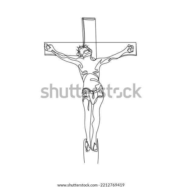 Continuous Line Jesus Christ Line Drawing Stock Vector (royalty Free 