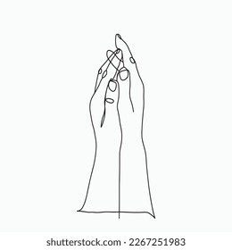 Continuous line Jesus's prayer wishes are religious concepts in a simple line. Hand drawn style illustration vector