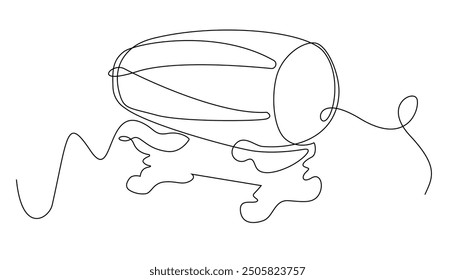 durchgehende Linie Kendang, traditionelles zentraljavanisches Musikinstrument. eine Strichzeichnung einer Trommel aus Ziegen- und Kuhhaut. Schlagzeug für Musikinstrumente. einzeilige Vektorgrafik. isoliert