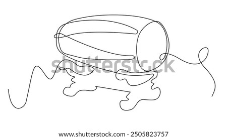 continuous line kendang, traditional Central Javanese musical instrument. one line drawing of a drum made of goat and cow skin. musical instrument percussion. single line vector illustration. isolated