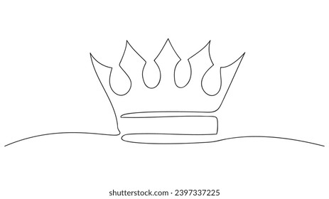 Continuous line of the king's crown. isolated on white background. vector illustration